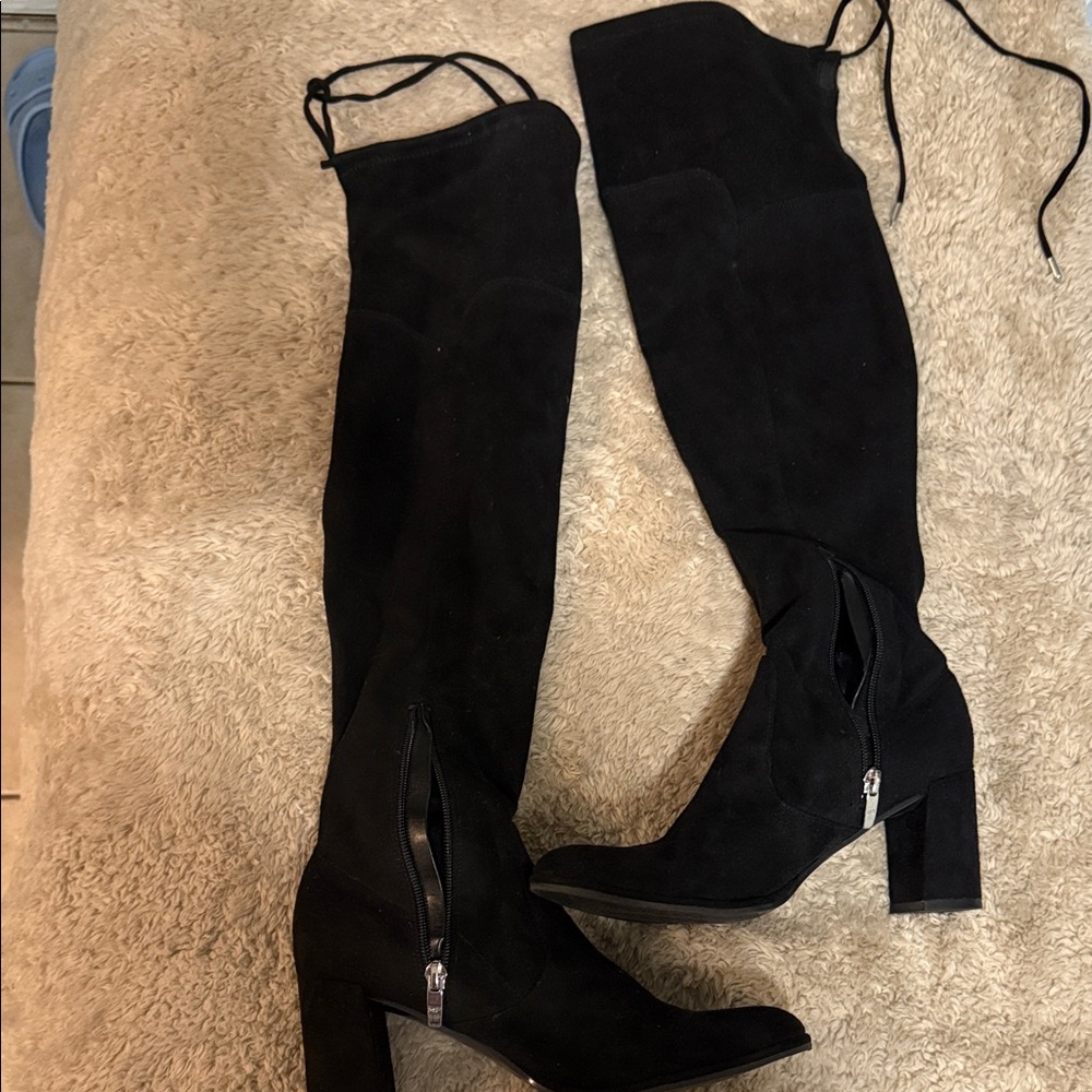 Marc Fisher Black Suede Over-the-Knee Boots